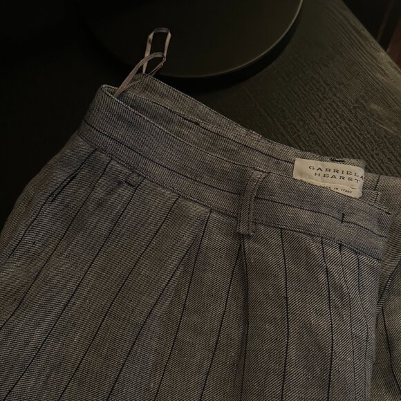 Gabriela Hearst Linen Pinstripe Tailored Pleated Pants — Size IT 42 (US 6) - Picture 8 of 8